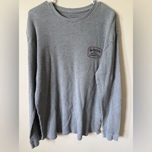 Quiksilver Gray Long Sleeve Waffle Knit Top with Logo